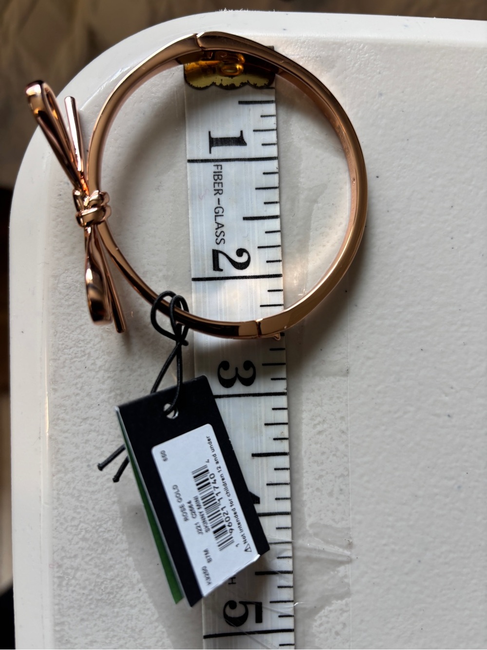 Kate Spade Rose Gold Bow Bangle Skinny Mini Bracelet Timeless Quiet Luxury - Picture 6 of 7
